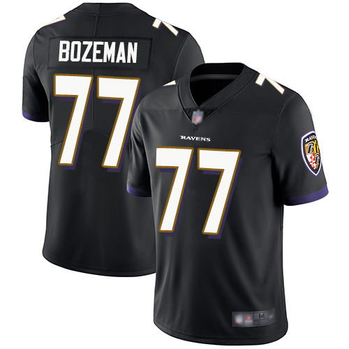 Baltimore Ravens Limited Black Men Bradley Bozeman Alternate Jersey NFL Football #77 Vapor Untouchable->women nfl jersey->Women Jersey
